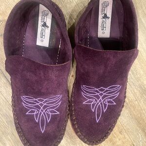 Broncy donkey Suede Moccasin Loafers in Deep Purple - Comfort Slip-On